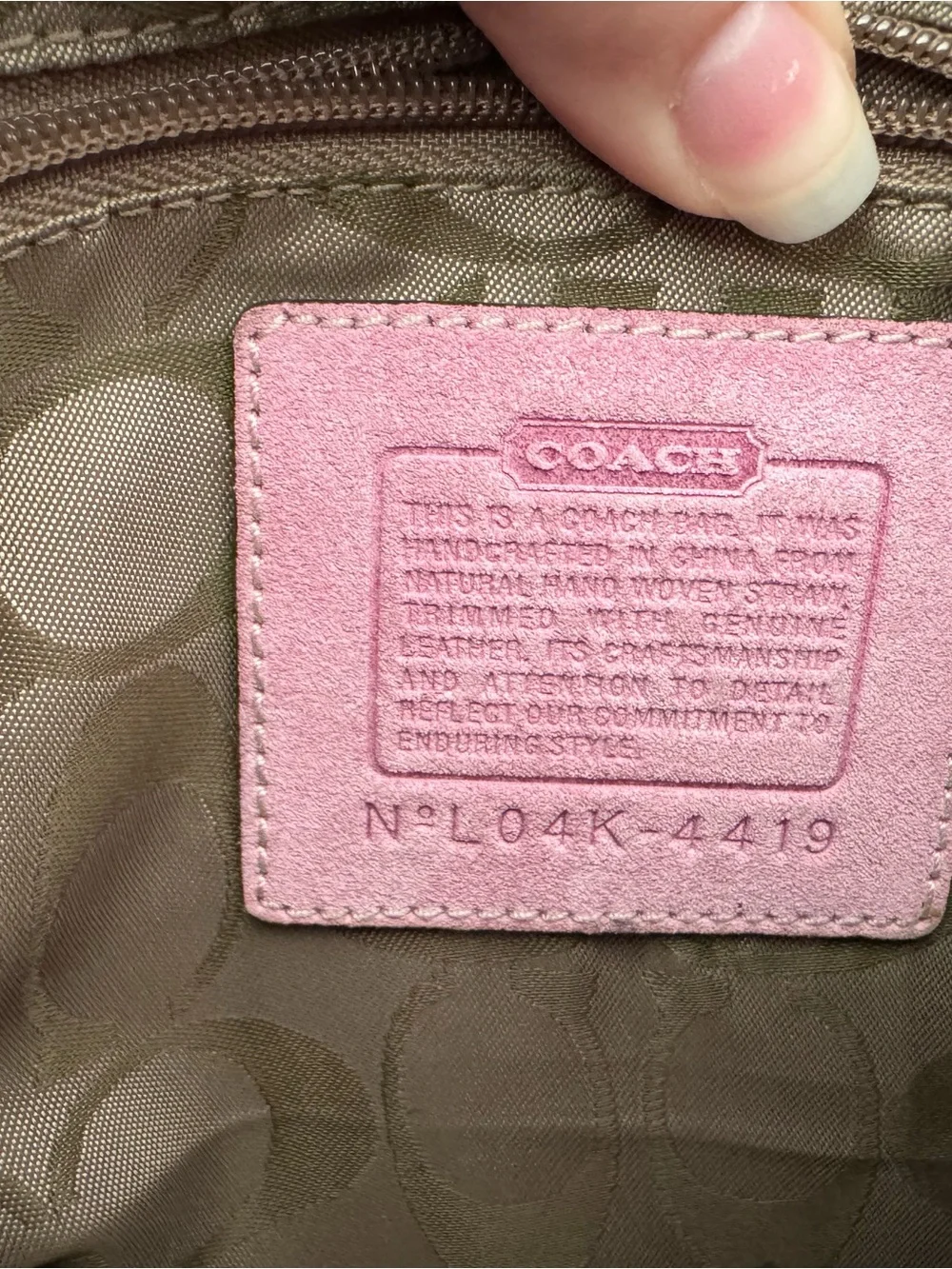 Coach Vintage 2004 Pink Straw Tote Bag - Style 4419